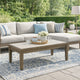 Ashley Inaya Outdoor Coffee Table, Brown, Beige Sintered Stone Top, 49 Inch