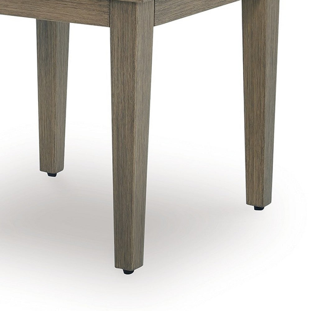 Ashley Inaya Outdoor Square End Table Beige Sintered Stone 24 Inch Brown BM328997