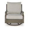 Ashley Inaya Outdoor Swivel Glider Chair with Cushion Brown Coated Metal BM328998