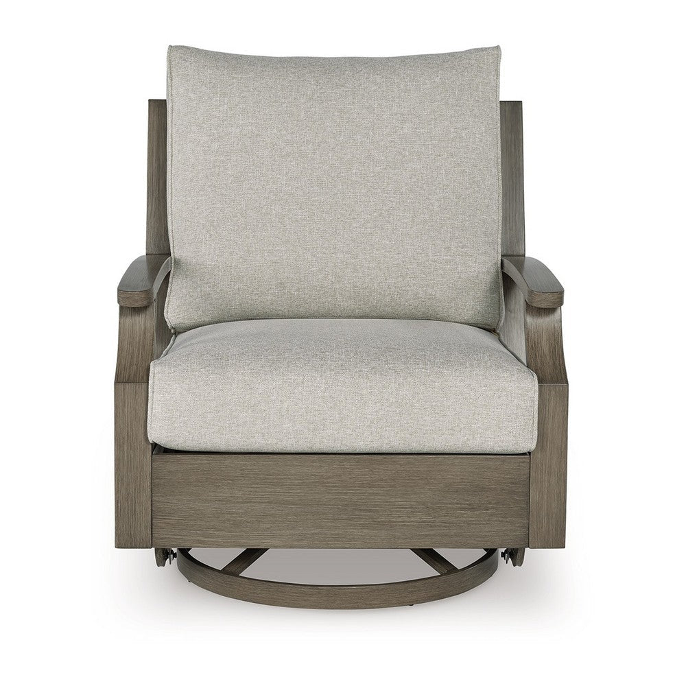 Ashley Inaya Outdoor Swivel Glider Chair with Cushion Brown Coated Metal BM328998