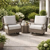 Ashley Inaya Outdoor Swivel Glider Chair with Cushion, Brown Coated Metal