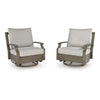Ashley Inaya Outdoor Swivel Glider Chair with Cushion, Brown Coated Metal
