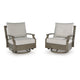 Ashley Inaya Outdoor Swivel Glider Chair with Cushion, Brown Coated Metal