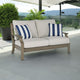 Ashley Inaya Outdoor Loveseat, 2 Throw Pillows, Cream White, 62 Inch Brown