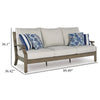 Ashley Inaya Outdoor Sofa 4 Throw Pillows Cream White 89 Inch Brown Metal BM329000