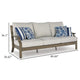Ashley Inaya Outdoor Sofa 4 Throw Pillows Cream White 89 Inch Brown Metal BM329000