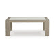 Ashley Isle Outdoor Cocktail Coffee Table, Woodlike Gray Brown Metal, 48 Inch
