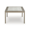 Ashley Isle Outdoor Cocktail Coffee Table, Woodlike Gray Brown Metal, 48 Inch