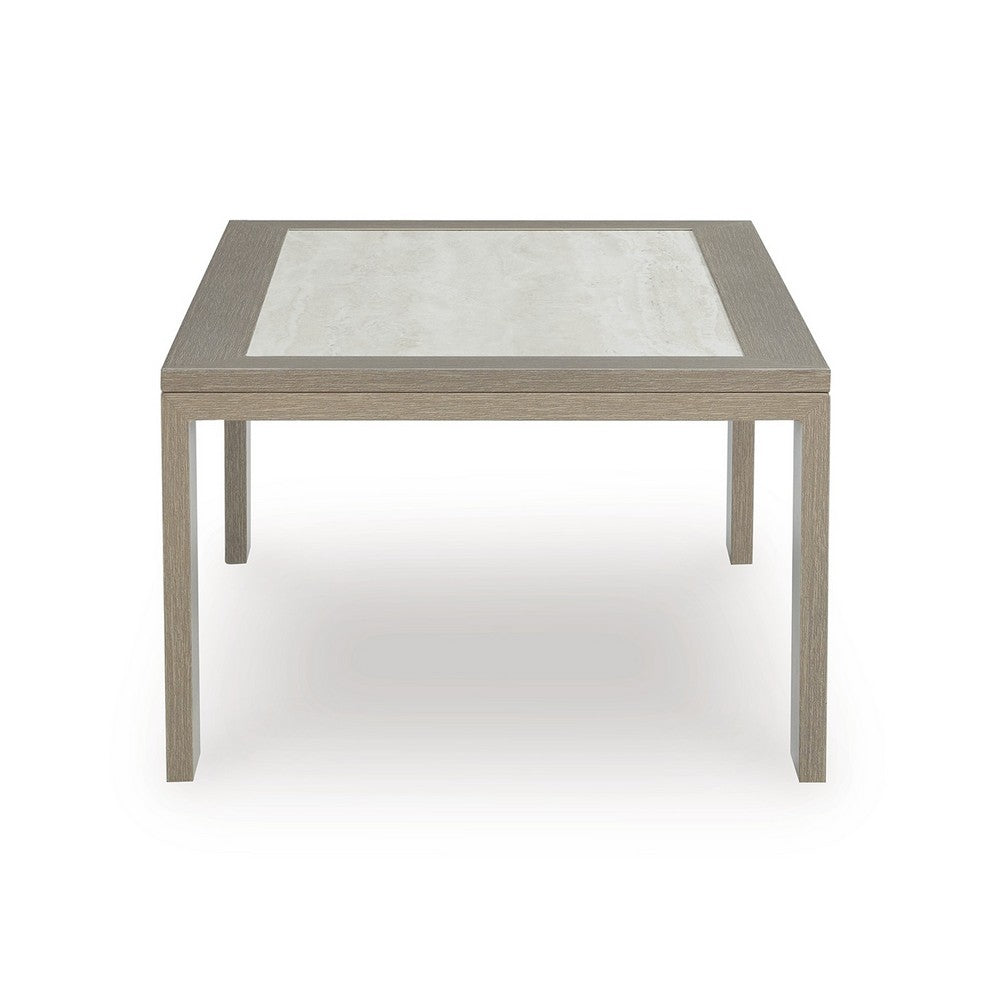 Ashley Isle Outdoor Cocktail Coffee Table, Woodlike Gray Brown Metal, 48 Inch