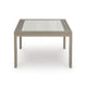 Ashley Isle Outdoor Cocktail Coffee Table, Woodlike Gray Brown Metal, 48 Inch