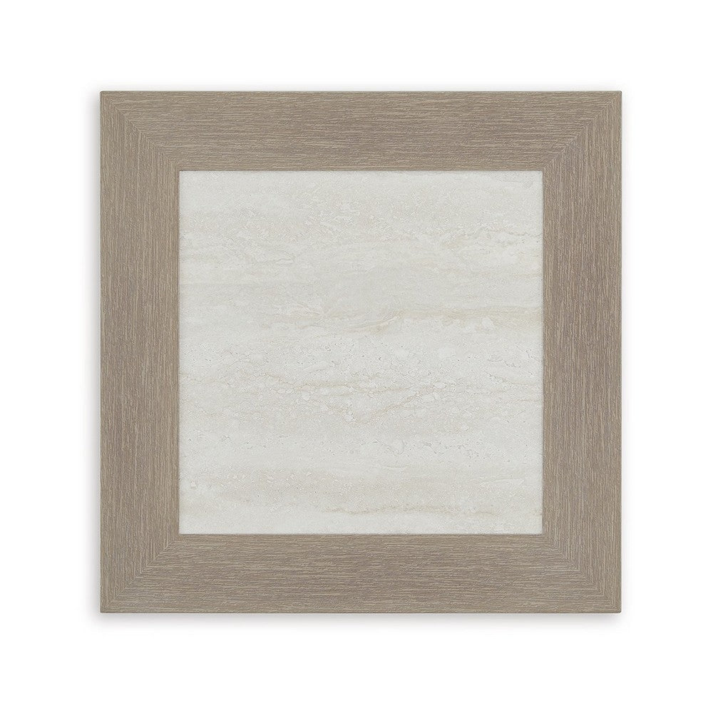 Ashley Isle Outdoor Square End Table Woodlike Grayish Brown Metal 22 Inch BM329002