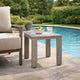 Ashley Isle Outdoor Square End Table, Woodlike Grayish Brown Metal, 22 Inch