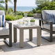 Ashley Isle Outdoor Square End Table, Woodlike Grayish Brown Metal, 22 Inch