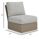 Ashley Isle Outdoor Armless Chair Gray Cushion Woodlike Brown Metal Frame BM329004