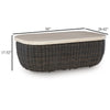 Ashley Kimo Outdoor Cocktail Coffee Table Brown Wicker Details 50 Inch BM329005