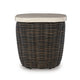 Ashley Kimo Outdoor Square End Table Dark Brown Wicker Details 23 Inch BM329006