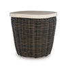 Ashley Kimo Outdoor Square End Table Dark Brown Wicker Details 23 Inch BM329006