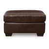 Ashley Orion Ottoman 34 Inch Rich Dark Brown Real and Faux Leather Cushion BM329008