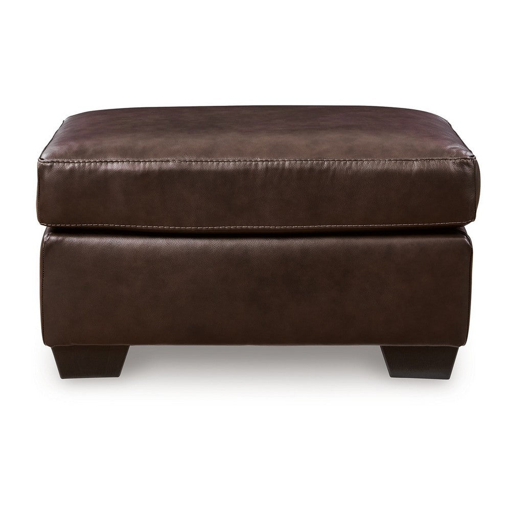 Ashley Orion Ottoman 34 Inch Rich Dark Brown Real and Faux Leather Cushion BM329008
