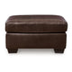 Ashley Orion Ottoman 34 Inch Rich Dark Brown Real and Faux Leather Cushion BM329008
