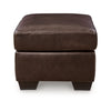 Ashley Orion Ottoman 34 Inch Rich Dark Brown Real and Faux Leather Cushion BM329008
