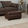 Ashley Orion Ottoman 34 Inch Rich Dark Brown Real and Faux Leather Cushion BM329008