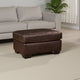 Ashley Orion Ottoman, 34 Inch Rich Dark Brown Real and Faux Leather Cushion