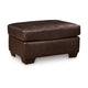 Ashley Orion Ottoman, 34 Inch Rich Dark Brown Real and Faux Leather Cushion