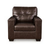 Ashley Orion Armchair, Modern Dark Brown Tufted Real and Faux Leather Cushion
