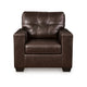 Ashley Orion Armchair, Modern Dark Brown Tufted Real and Faux Leather Cushion
