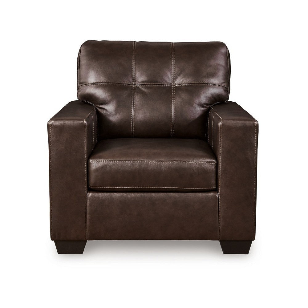 Ashley Orion Armchair Modern Dark Brown Tufted Real and Faux Leather Cushion BM329009