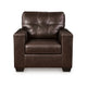 Ashley Orion Armchair Modern Dark Brown Tufted Real and Faux Leather Cushion BM329009