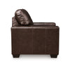 Ashley Orion Armchair, Modern Dark Brown Tufted Real and Faux Leather Cushion