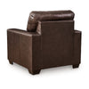 Ashley Orion Armchair, Modern Dark Brown Tufted Real and Faux Leather Cushion