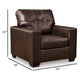 Ashley Orion Armchair Modern Dark Brown Tufted Real and Faux Leather Cushion BM329009
