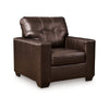 Ashley Orion Armchair, Modern Dark Brown Tufted Real and Faux Leather Cushion