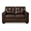 Ashley Orion Loveseat Dark Brown Tufted Real and Faux Leather Seats 62 Inch BM329010