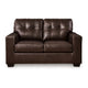 Ashley Orion Loveseat Dark Brown Tufted Real and Faux Leather Seats 62 Inch BM329010