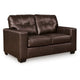 Ashley Orion Loveseat, Dark Brown Tufted Real and Faux Leather Seats, 62 Inch