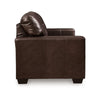 Ashley Orion Loveseat Dark Brown Tufted Real and Faux Leather Seats 62 Inch BM329010