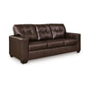 Ashley Orion Sofa Dark Brown Tufted Real and Faux Leather Cushions 85 Inch BM329011