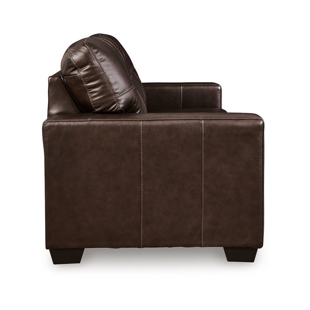 Ashley Orion Sofa Dark Brown Tufted Real and Faux Leather Cushions 85 Inch BM329011