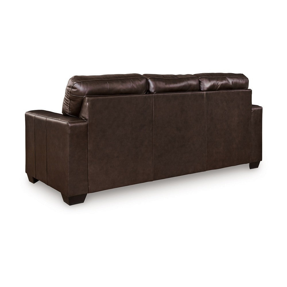 Ashley Orion Sofa Dark Brown Tufted Real and Faux Leather Cushions 85 Inch BM329011
