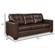 Ashley Orion Sofa Dark Brown Tufted Real and Faux Leather Cushions 85 Inch BM329011