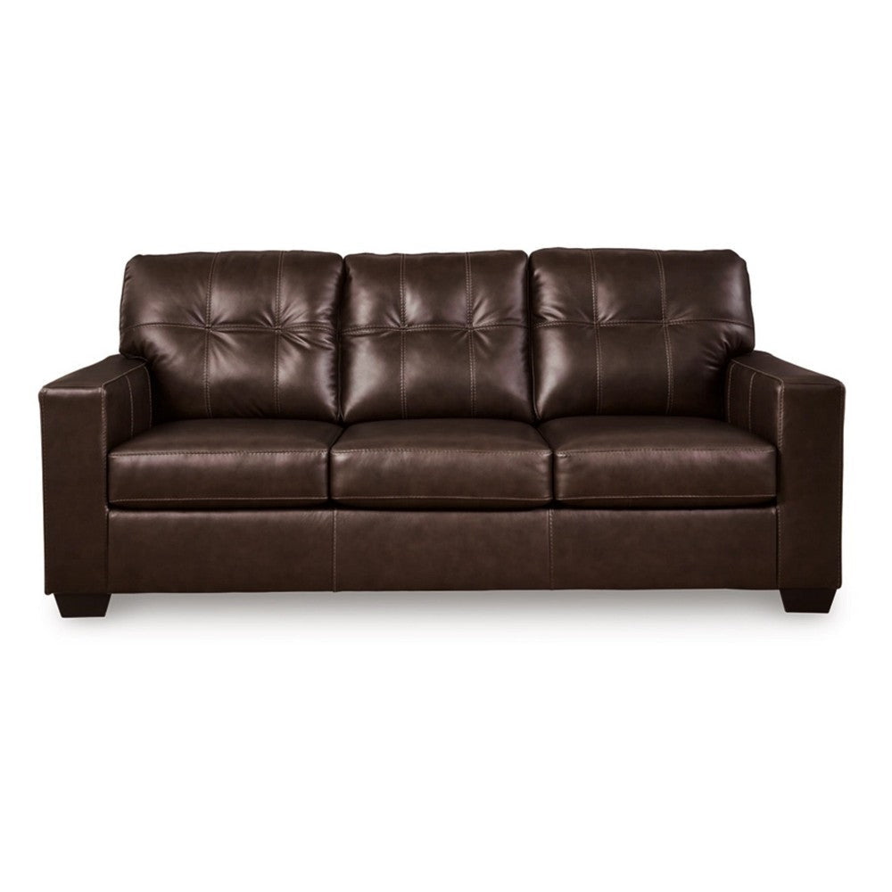 Ashley Orion Queen Sofa Sleeper 85 Inch Dark Brown Real and Faux Leather