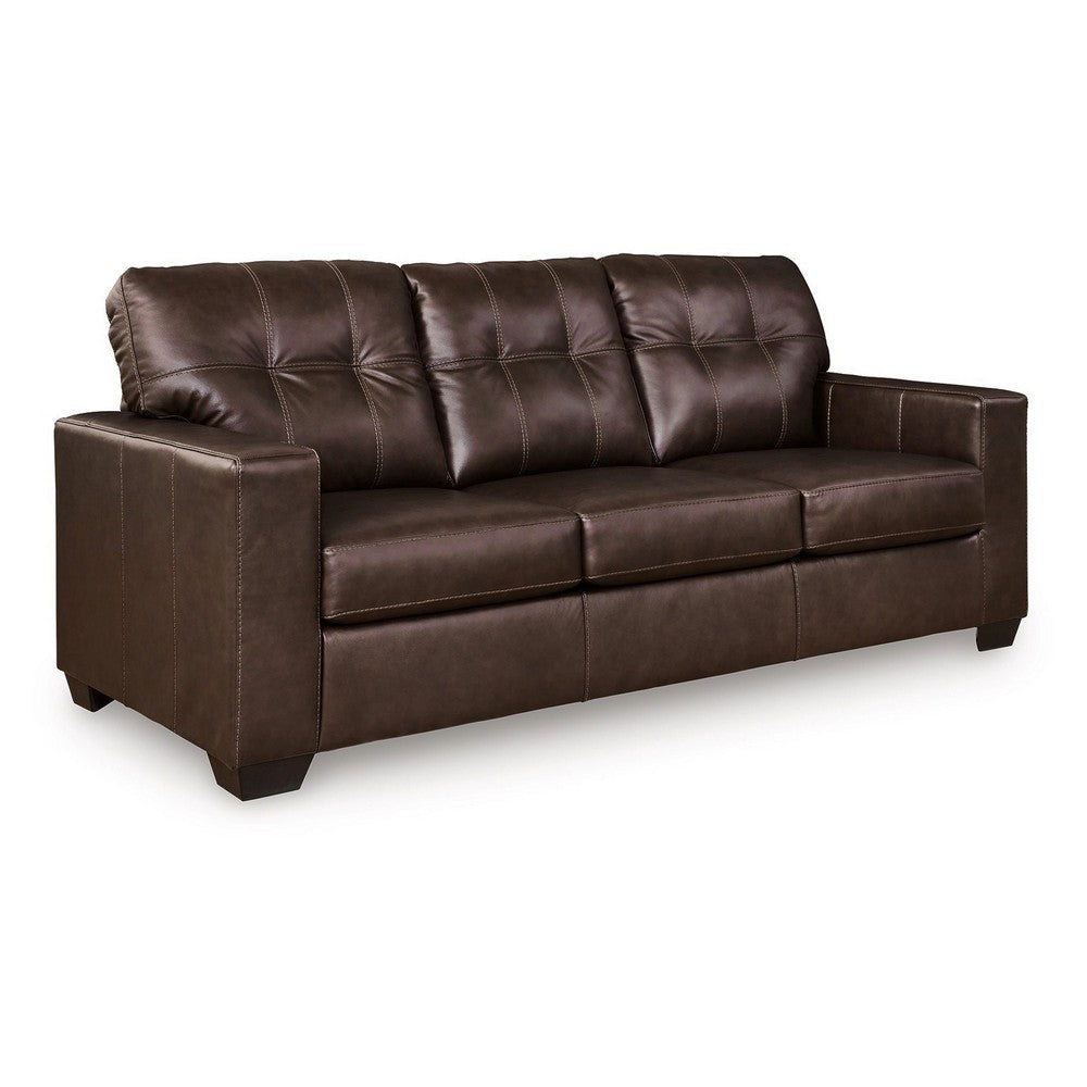Ashley Orion Queen Sofa Sleeper, 85 Inch Dark Brown Real and Faux Leather