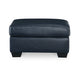 Ashley Orion Ottoman 34 Inch Rich Ocean Blue Real and Faux Leather Cushion BM329013