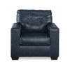 Ashley Orion Armchair Modern Ocean Blue Tufted Real and Faux Leather Cushion BM329014