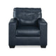 Ashley Orion Armchair Modern Ocean Blue Tufted Real and Faux Leather Cushion BM329014