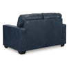 Ashley Orion Loveseat Ocean Blue Tufted Real and Faux Leather Seats 62 Inch BM329015